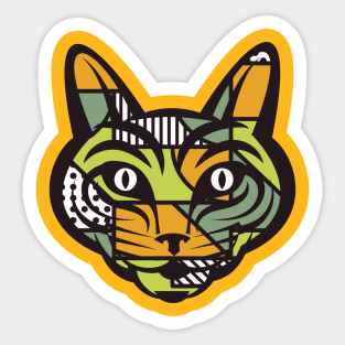 Abstract Cat Geometric Shapes Sticker